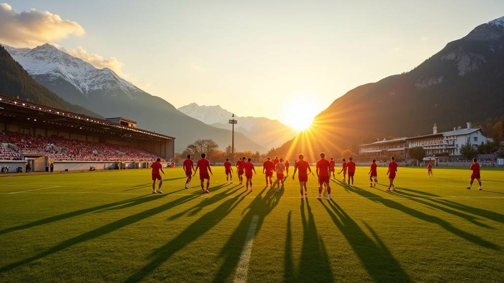 FC Annecy en action lors d'un match de Ligue 2 au Parc des Sports