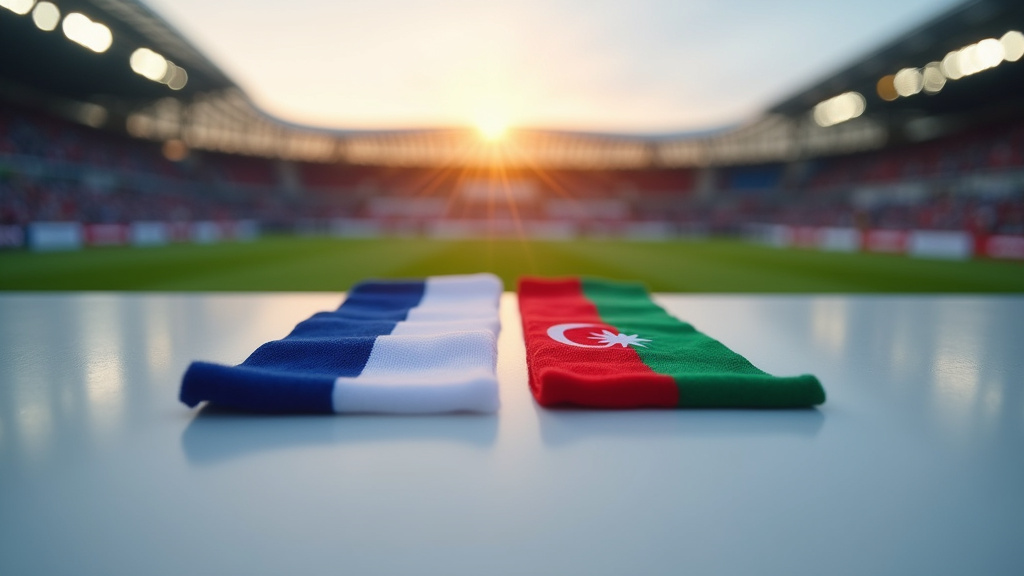 Match de football entre la France et l'Azerbaïdjan au stade Tofiq Bəhramov