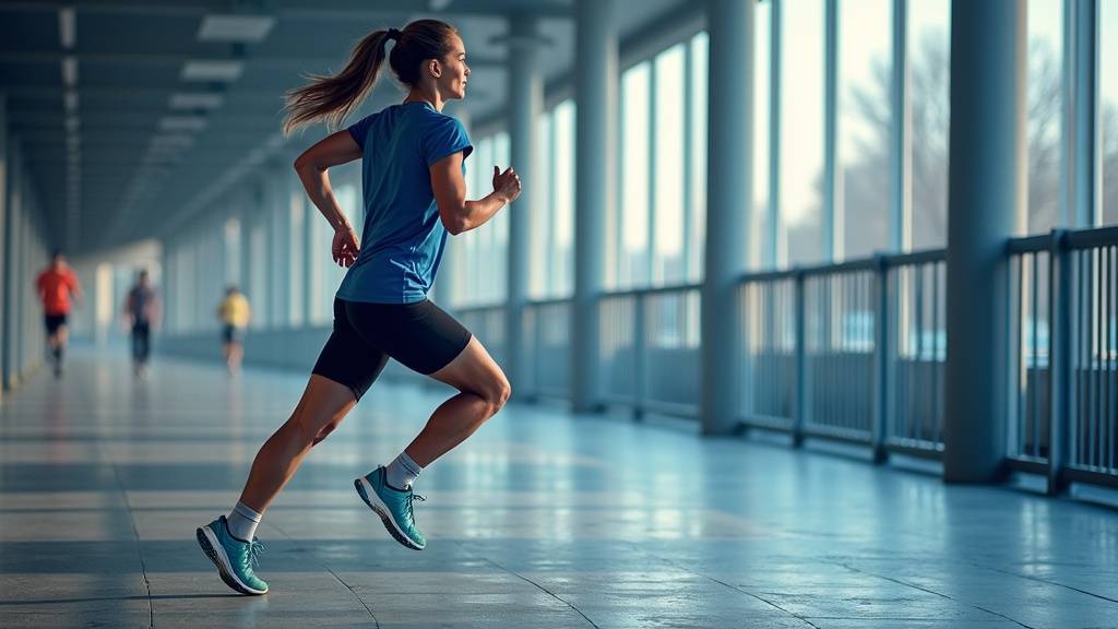 Coureur déterminé mesurant sa VMA lors d'un test de terrain