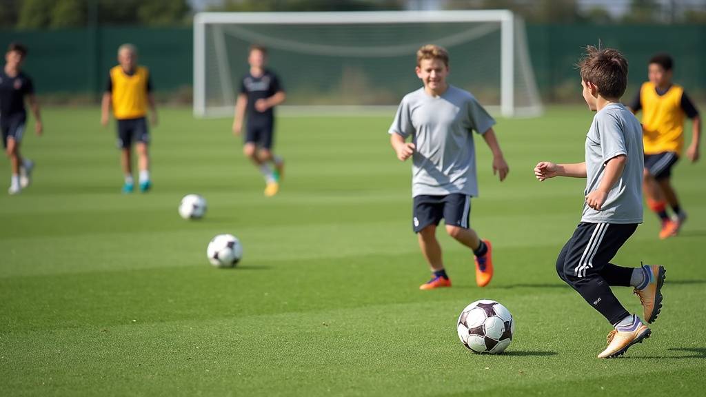 Exercice de rondo 4v2 avec des joueurs U15