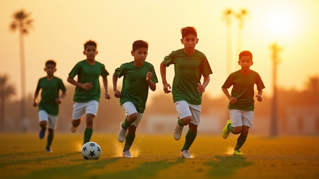 Entraîneurs de l'équipe d'Arabie Saoudite U17 lors d'une session d'entraînement