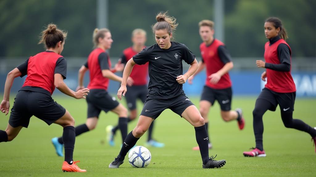 Équipe en train de réaliser un exercice sportif collectif