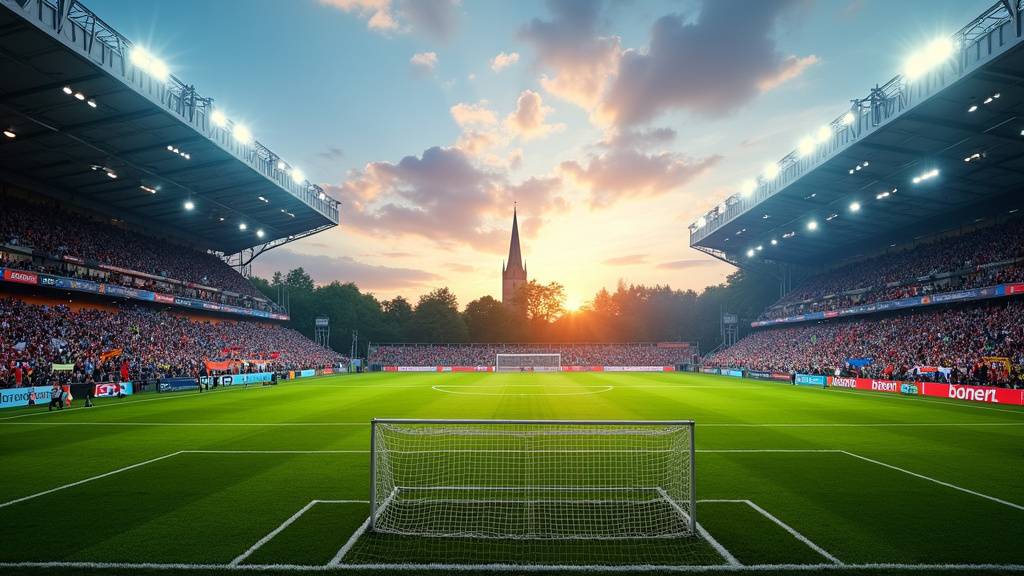 Stade de football francais avec supporters lors d un match de Ligue 1