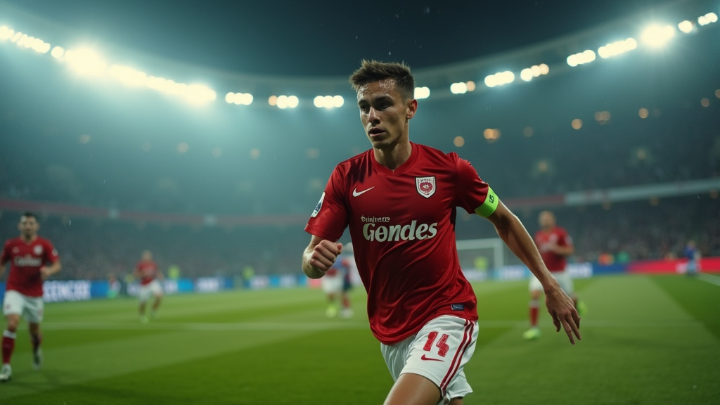Hamza Igamane lors de son but contre le PAOK en Europa League