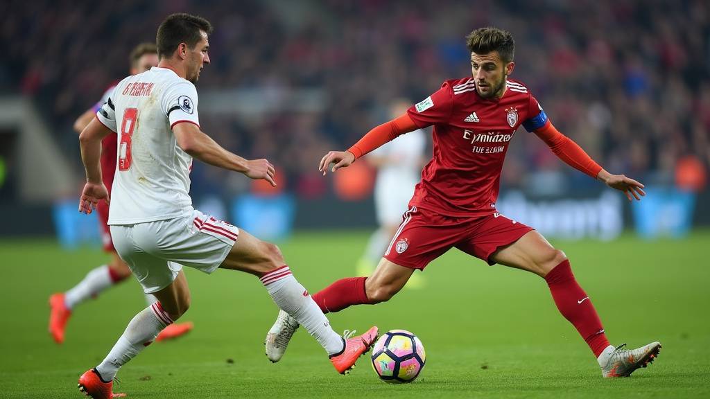 Joueur de football en mouvement subtil pour fixer son adversaire