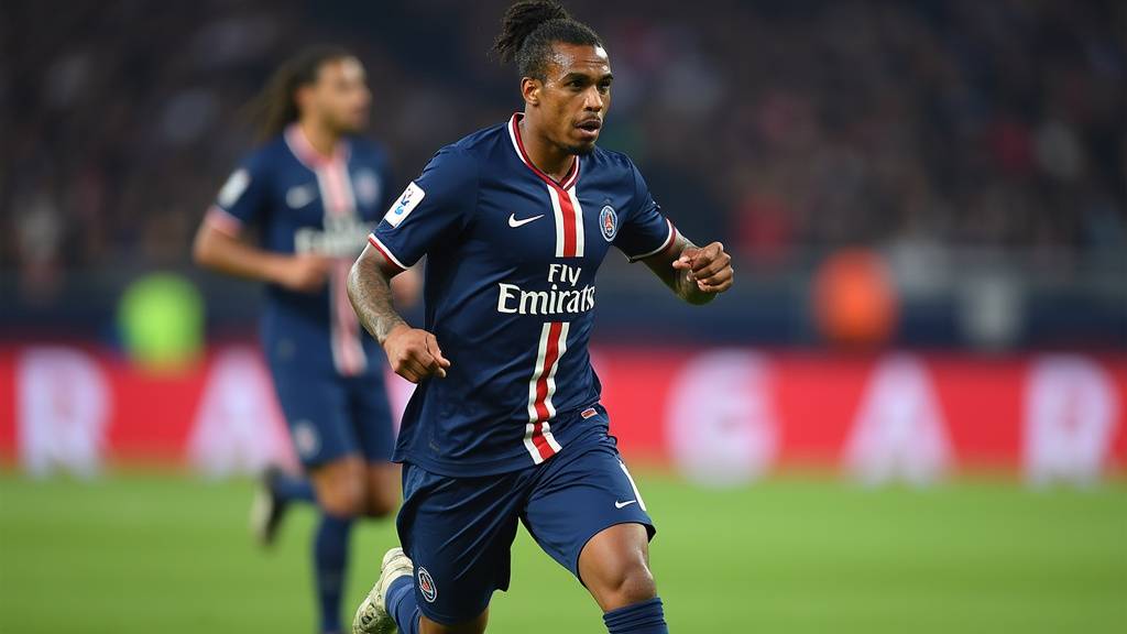 Kylian Mbappé en action avec le maillot du PSG en 2025