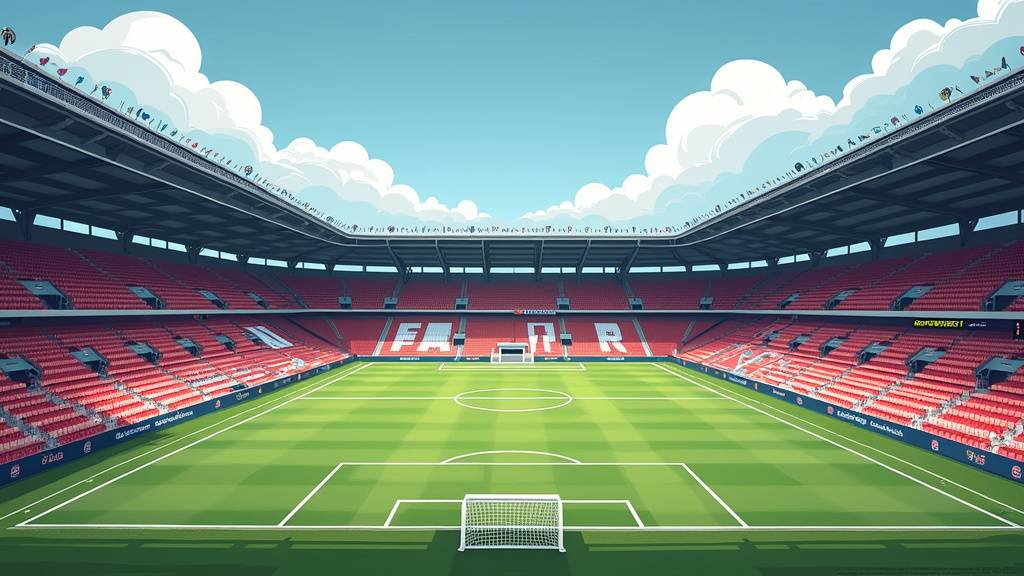 Logo du Pau FC avec le stade Nouste Camp en arrière-plan