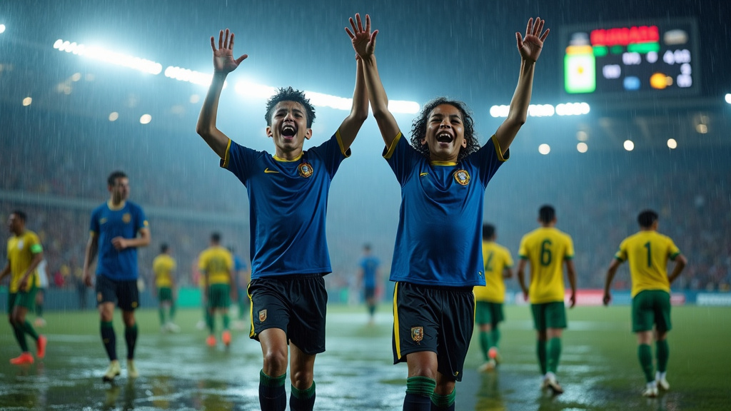 Gardien portugais U17 arrêtant un corner décisif en demi-finale