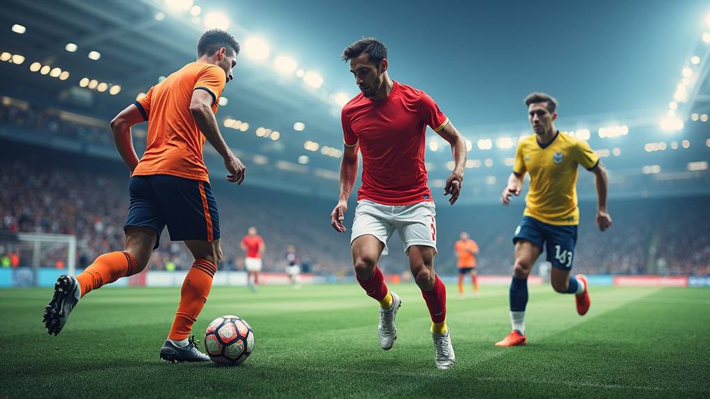 Joueur de football en pleine préparation physique moderne avec dispositifs de suivi