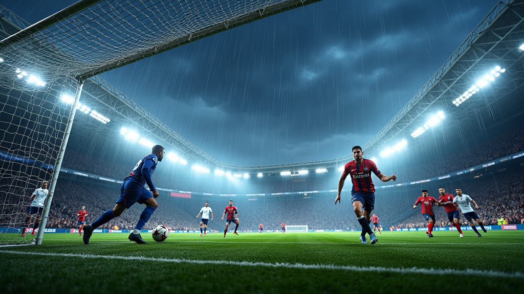 Vue aérienne du Parc des Princes pendant un match de Ligue des Champions entre le PSG et Tottenham