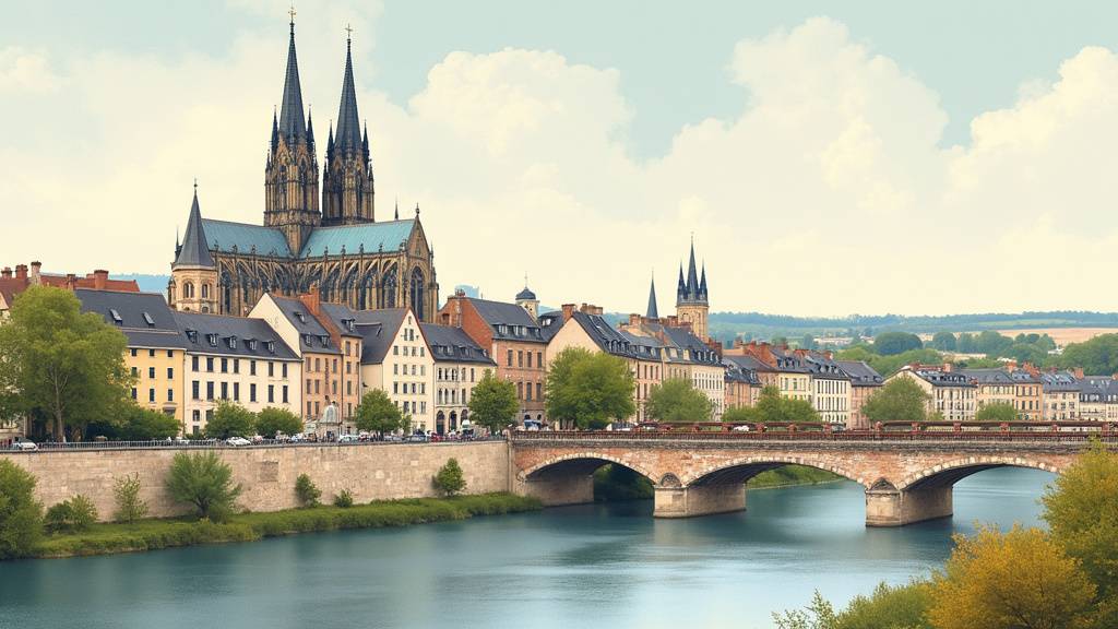 Vue panoramique de Reims avec la cathédrale Notre-Dame en 2025