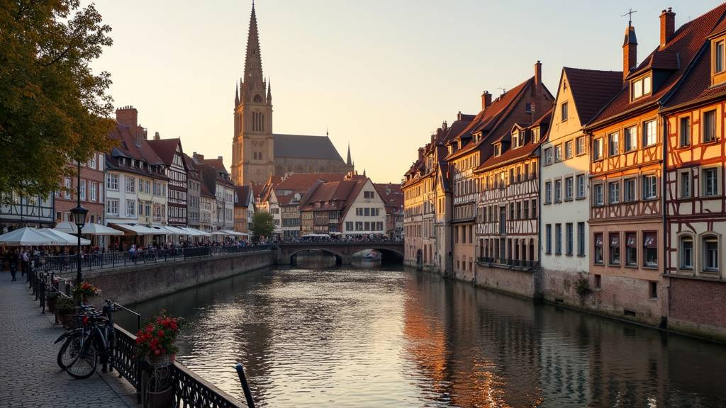 Panorama de Strasbourg avec la cathédrale Notre-Dame et le quartier de la Petite France