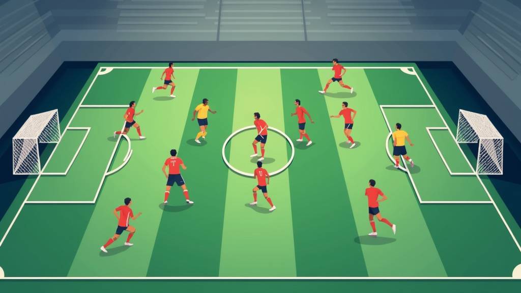 Schéma tactique 4-4-2 sur un terrain de football